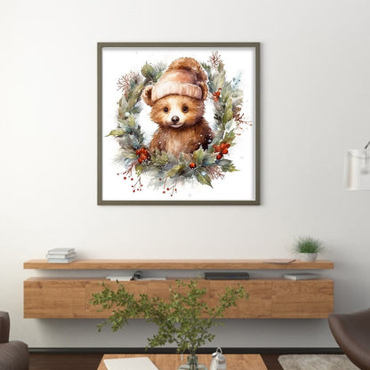 Christmas Bear - 18CT Stamped Cross Stitch 30*30CM