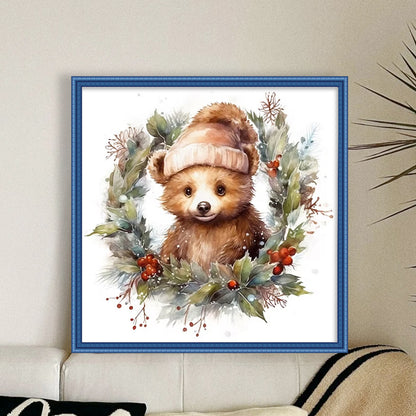 Christmas Bear - 18CT Stamped Cross Stitch 30*30CM