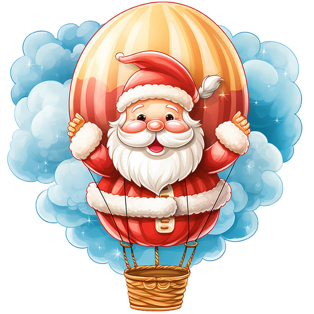 Hot Air Balloon Santa - 18CT Stamped Cross Stitch 20*20CM