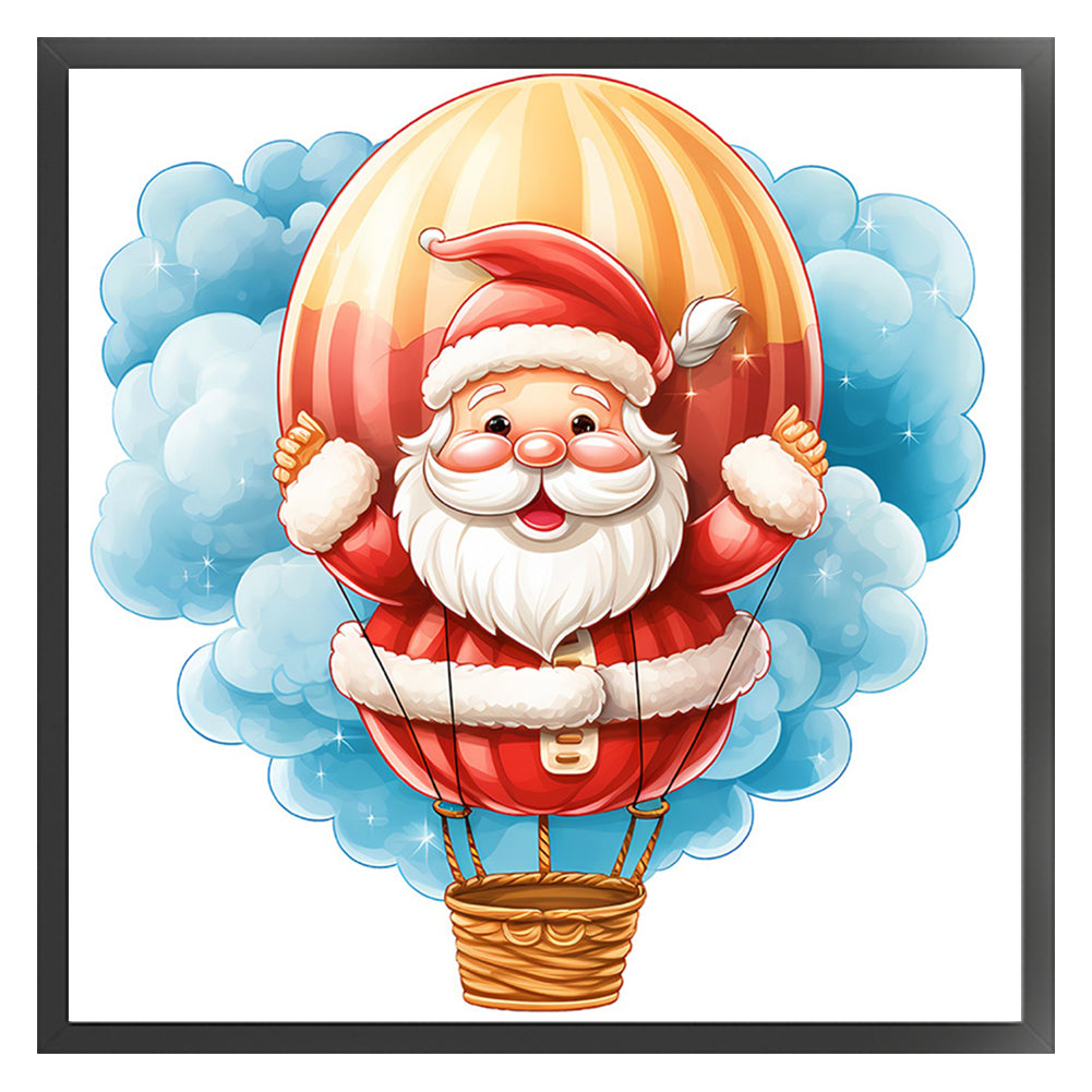 Hot Air Balloon Santa - 18CT Stamped Cross Stitch 20*20CM