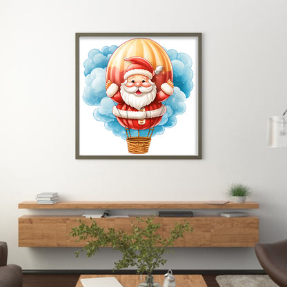 Hot Air Balloon Santa - 18CT Stamped Cross Stitch 20*20CM