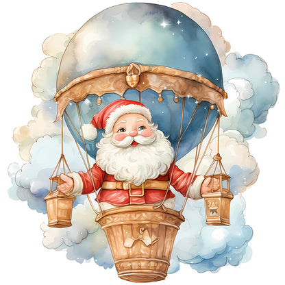 Hot Air Balloon Santa - 18CT Stamped Cross Stitch 20*20CM