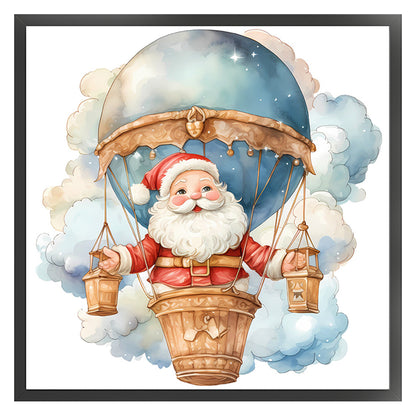 Hot Air Balloon Santa - 18CT Stamped Cross Stitch 20*20CM