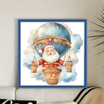 Hot Air Balloon Santa - 18CT Stamped Cross Stitch 20*20CM