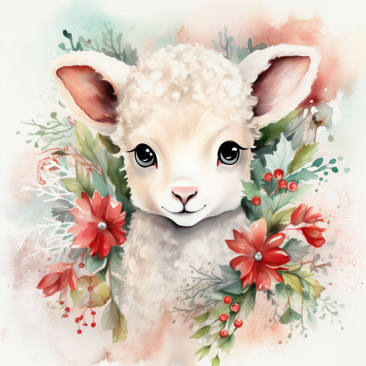 Christmas Winter Sheep - Full Round Drill Diamond Painting 30*30CM