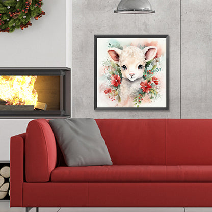 Christmas Winter Sheep - Full Round Drill Diamond Painting 30*30CM