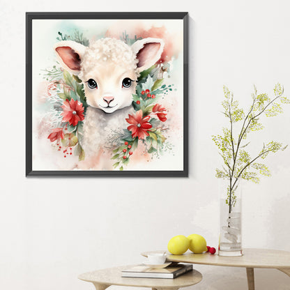 Christmas Winter Sheep - Full Round Drill Diamond Painting 30*30CM