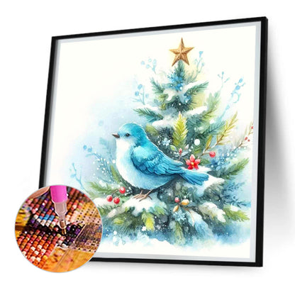 Christmas Winter Bird - Full Round Drill Diamond Painting 30*30CM