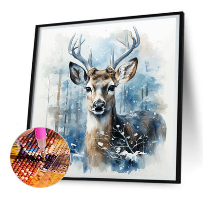 Christmas Winter Deer - Full Round Drill Diamond Painting 30*30CM