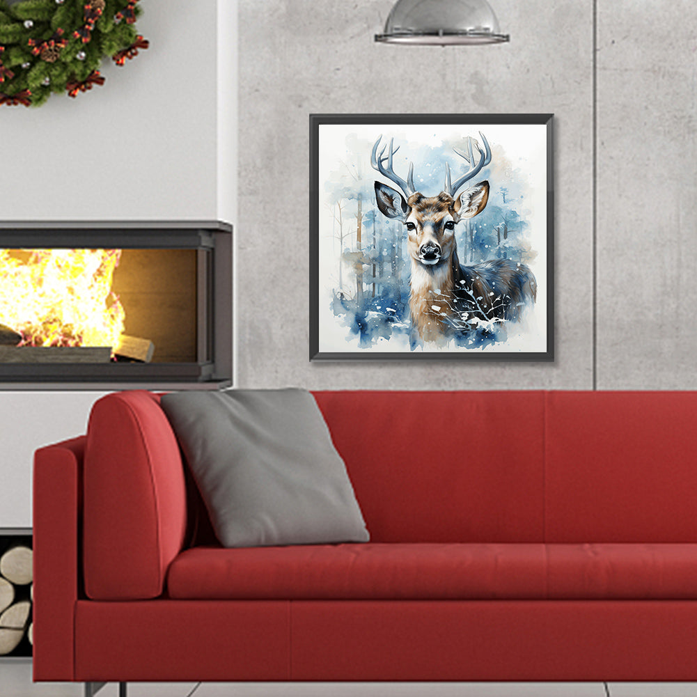 Christmas Winter Deer - Full Round Drill Diamond Painting 30*30CM