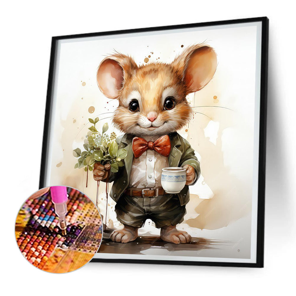 Christmas Winter Rat - Full Round Drill Diamond Painting 30*30CM