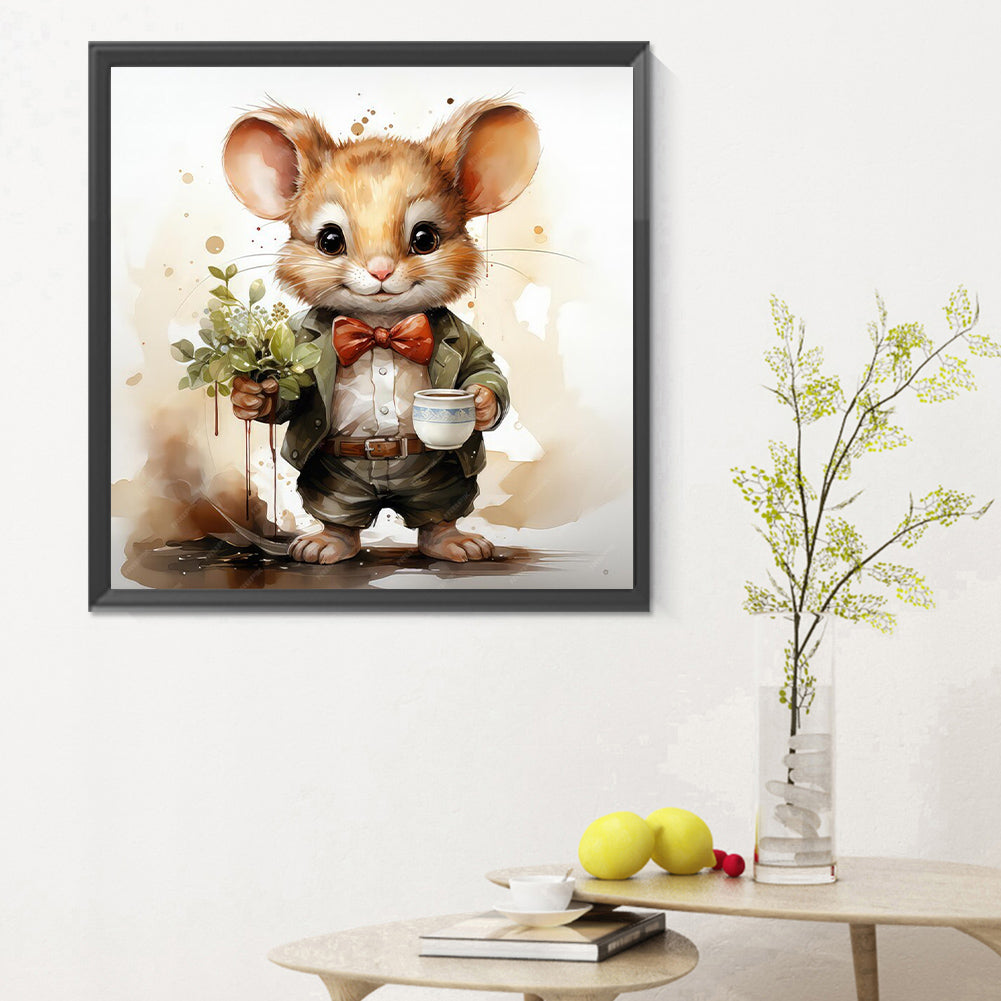 Christmas Winter Rat - Full Round Drill Diamond Painting 30*30CM