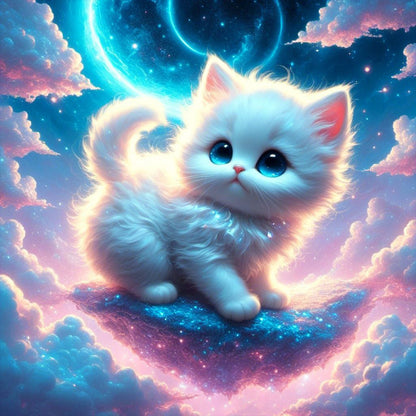 Dengtian Kitten - Full Round Drill Diamond Painting 30*30CM