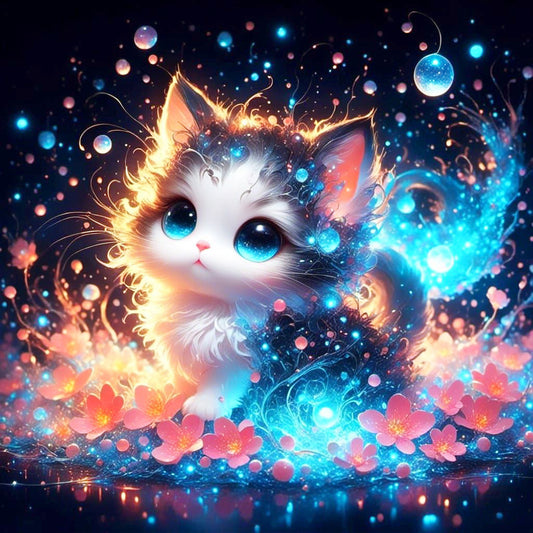 Kitten Treading Water - Full Round Drill Diamond Painting 30*30CM