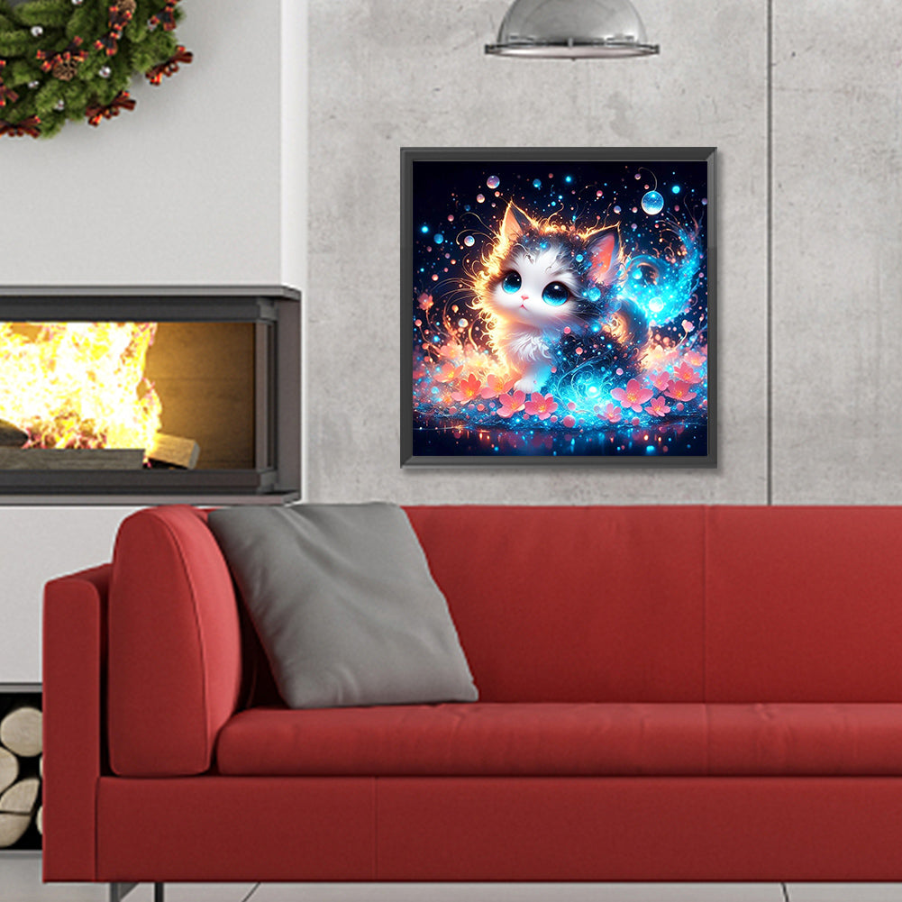 Kitten Treading Water - Full Round Drill Diamond Painting 30*30CM