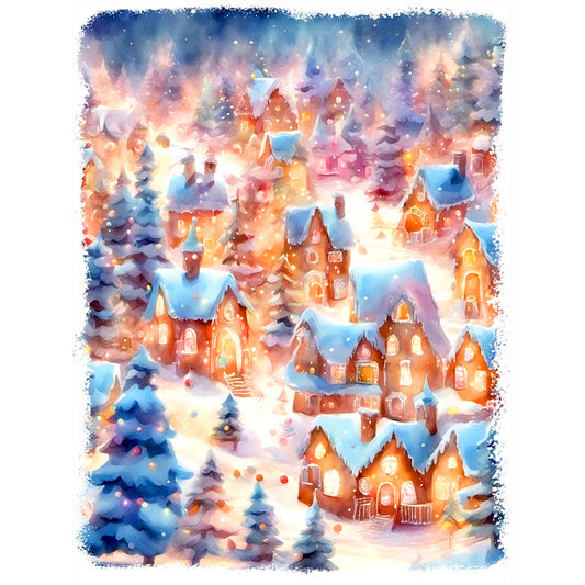 Christmas Town - Full Round Drill Diamond Painting 30*40CM