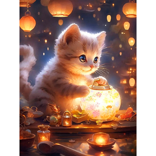 Cat - Full Round Drill Diamond Painting 30*40CM