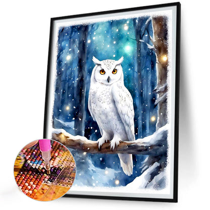 Owl - Full Round Drill Diamond Painting 30*40CM