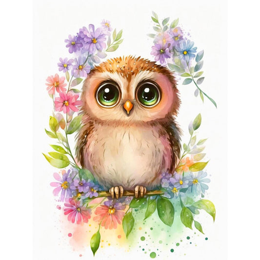 Owl - Full Round Drill Diamond Painting 30*40CM