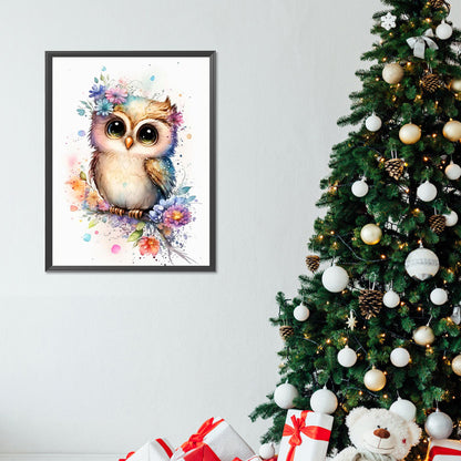 Owl - Full Round Drill Diamond Painting 30*40CM