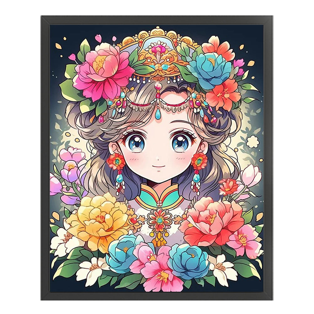 Flower Girl - 11CT Stamped Cross Stitch 40*50CM