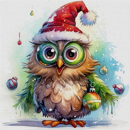 Christmas Owl - 18CT Stamped Cross Stitch 20*20CM