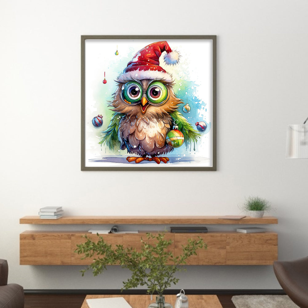 Christmas Owl - 18CT Stamped Cross Stitch 20*20CM