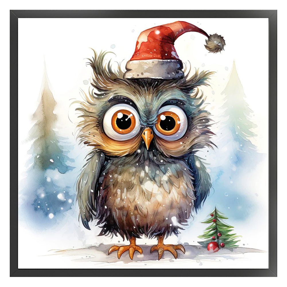 Christmas Owl - 18CT Stamped Cross Stitch 20*20CM