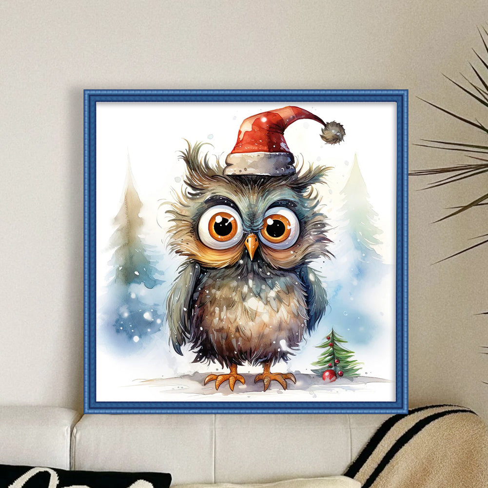 Christmas Owl - 18CT Stamped Cross Stitch 20*20CM