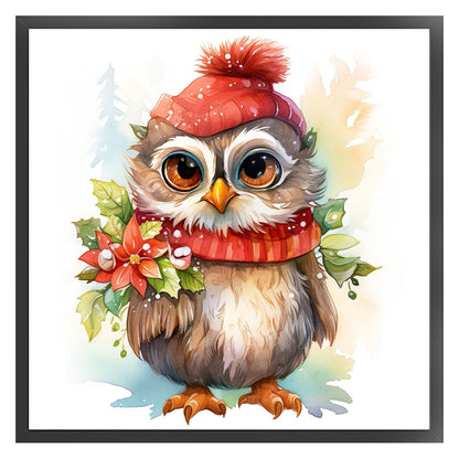 Christmas Owl - 18CT Stamped Cross Stitch 20*20CM