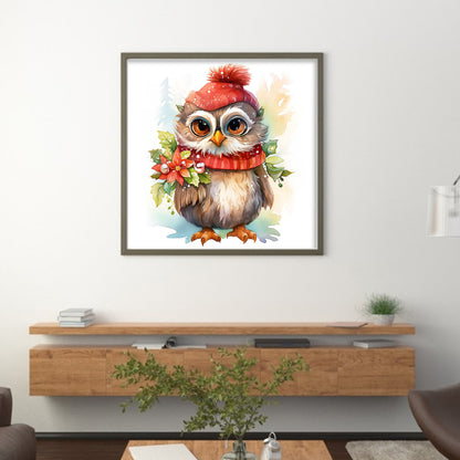 Christmas Owl - 18CT Stamped Cross Stitch 20*20CM