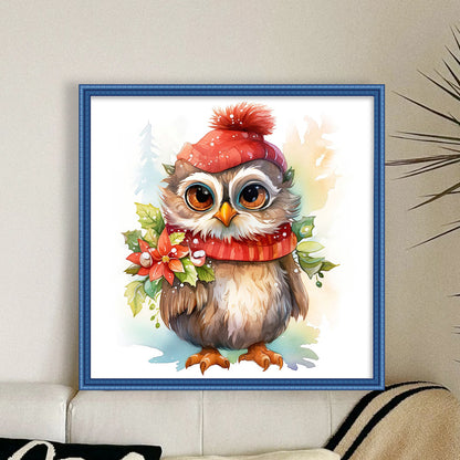 Christmas Owl - 18CT Stamped Cross Stitch 20*20CM