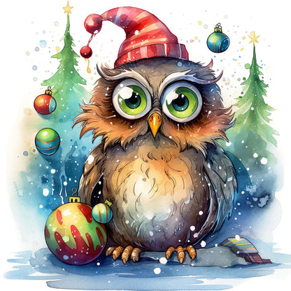 Christmas Owl - 18CT Stamped Cross Stitch 20*20CM