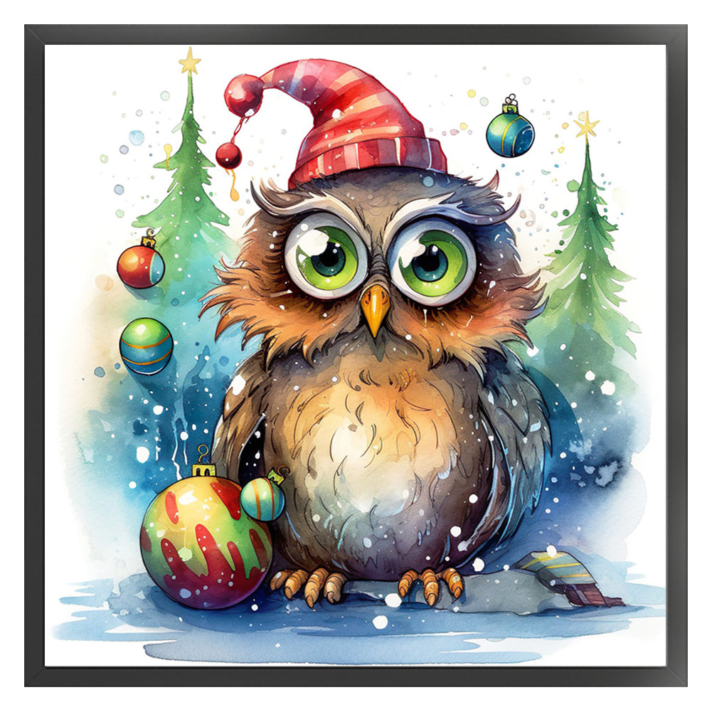 Christmas Owl - 18CT Stamped Cross Stitch 20*20CM