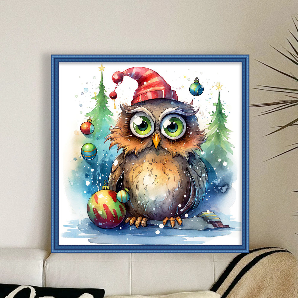 Christmas Owl - 18CT Stamped Cross Stitch 20*20CM