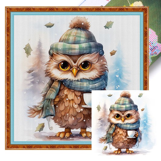 Christmas Owl - 18CT Stamped Cross Stitch 20*20CM