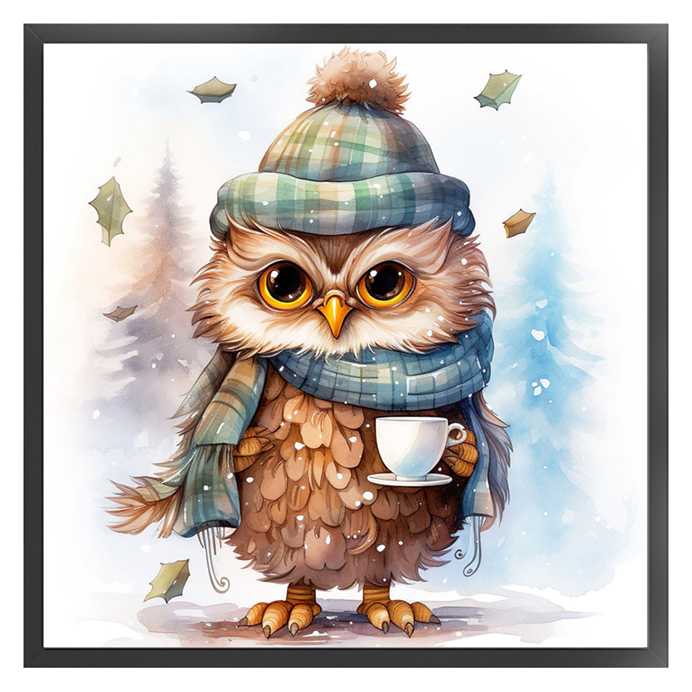 Christmas Owl - 18CT Stamped Cross Stitch 20*20CM