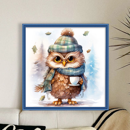 Christmas Owl - 18CT Stamped Cross Stitch 20*20CM