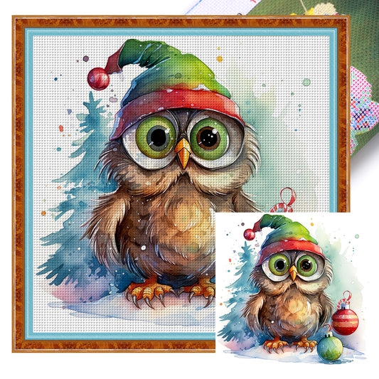 Christmas Owl - 18CT Stamped Cross Stitch 20*20CM