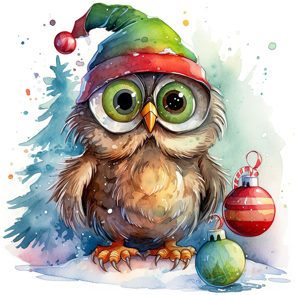 Christmas Owl - 18CT Stamped Cross Stitch 20*20CM