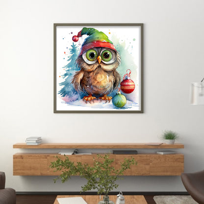 Christmas Owl - 18CT Stamped Cross Stitch 20*20CM