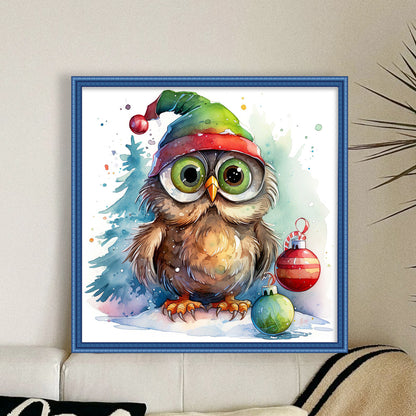 Christmas Owl - 18CT Stamped Cross Stitch 20*20CM