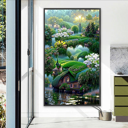 Dream Green Manor - Full Square AB Drill Diamond Painting 40*70CM