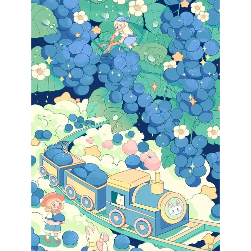 Train And Little People On The Clouds - 11CT Stamped Cross Stitch 50*65CM