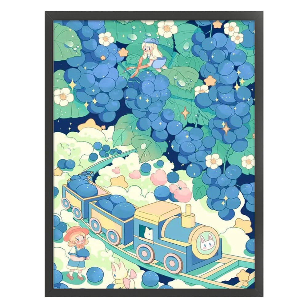 Train And Little People On The Clouds - 11CT Stamped Cross Stitch 50*65CM