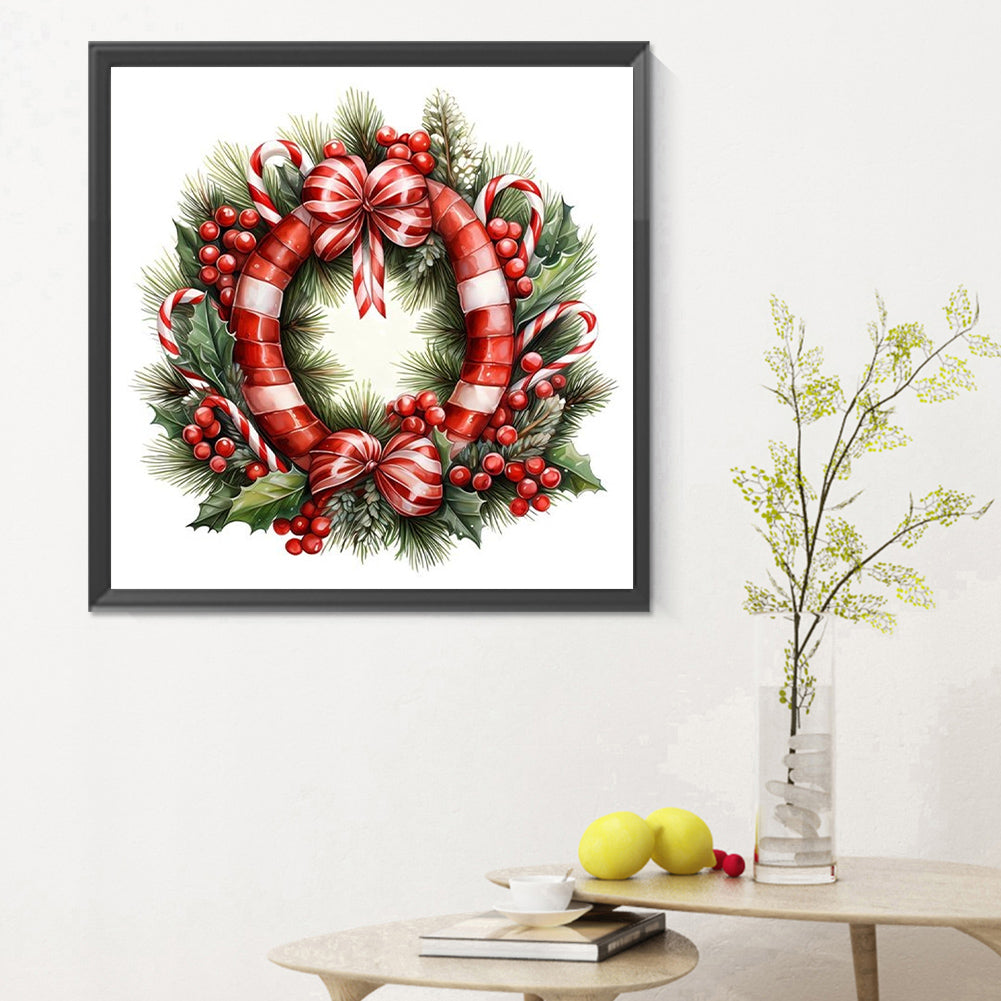 Christmas Wreath - Full Round Drill Diamond Painting 30*30CM