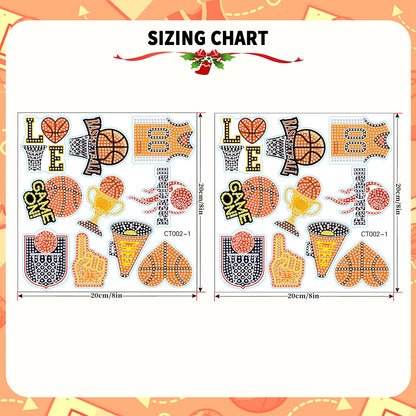 2 PCS Basketball Round Diamond Painting Magnet Refrigerator for Fridge Car Decor