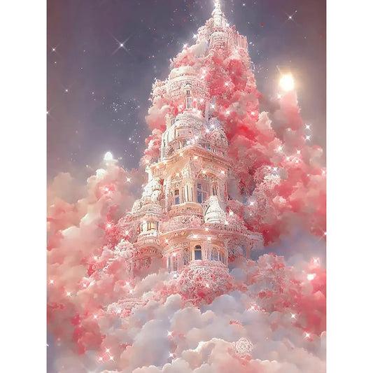Pink Cloud Manor - Full Round Drill Diamond Painting 30*40CM