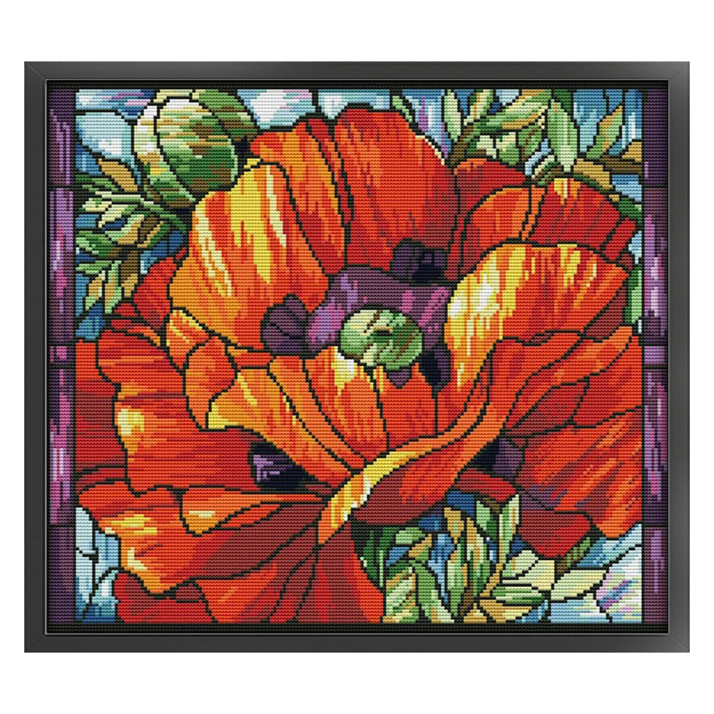 Poppy(6) - 14CT Stamped Cross Stitch 43*38CM