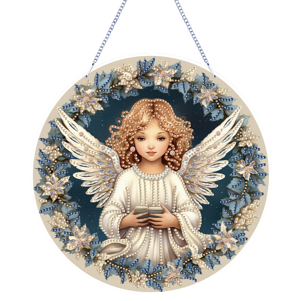 Angel Girl Single-Sided Diamond Painting Hanging Pendant for Home Wall Decor(#4)